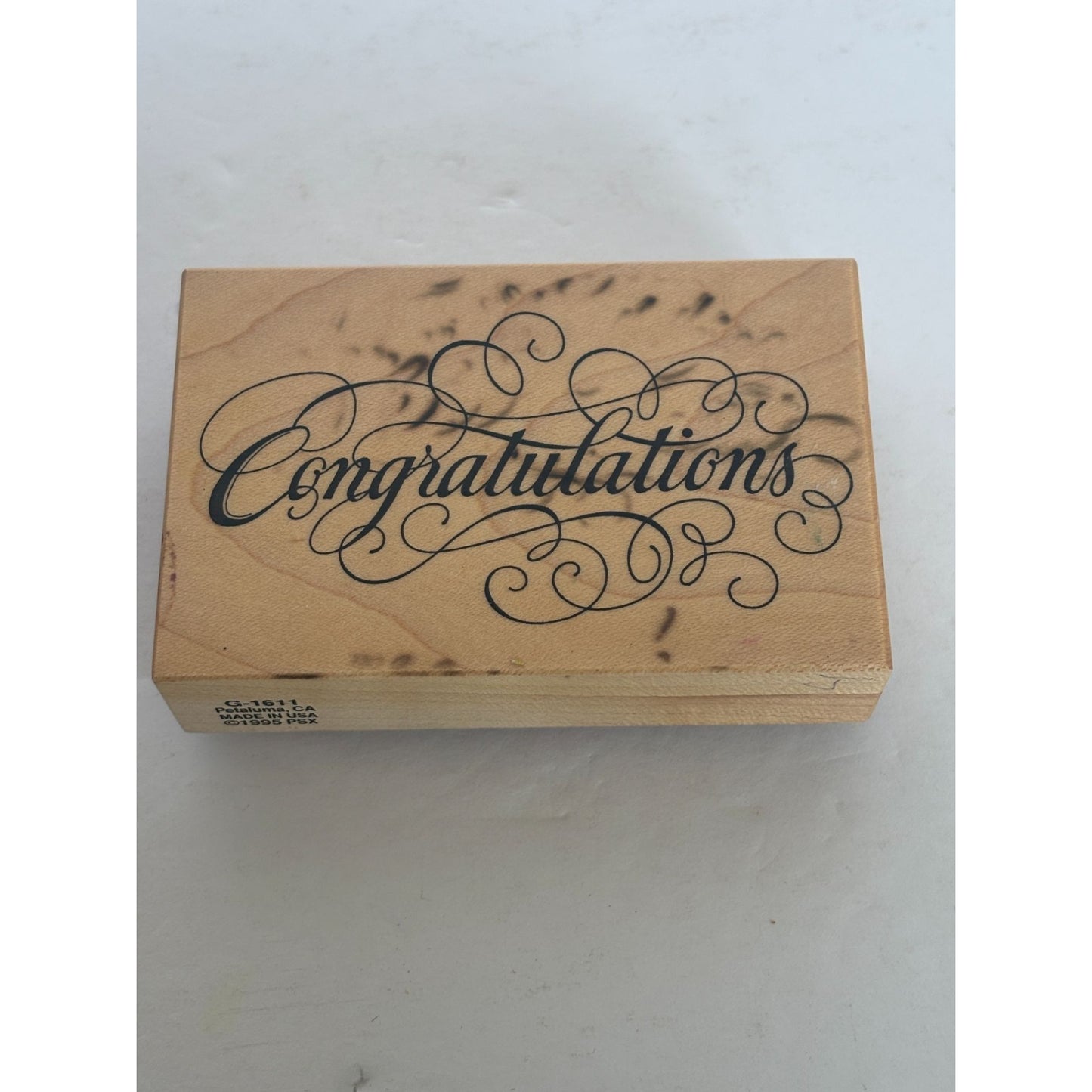 PSX Rubber Stamp Congratulations Word Sentiment Celebration Card Crafts G-1611