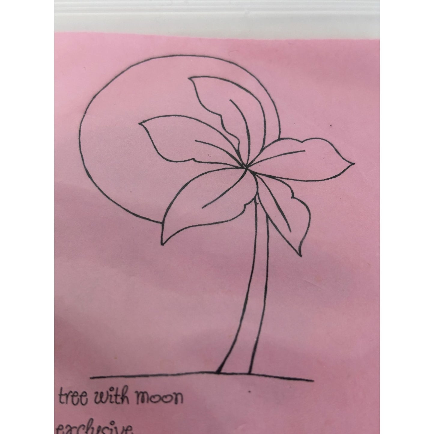 Stamping Bella Rubber Stamp Palm Tree with Moon Beach Summer Vacation Nature