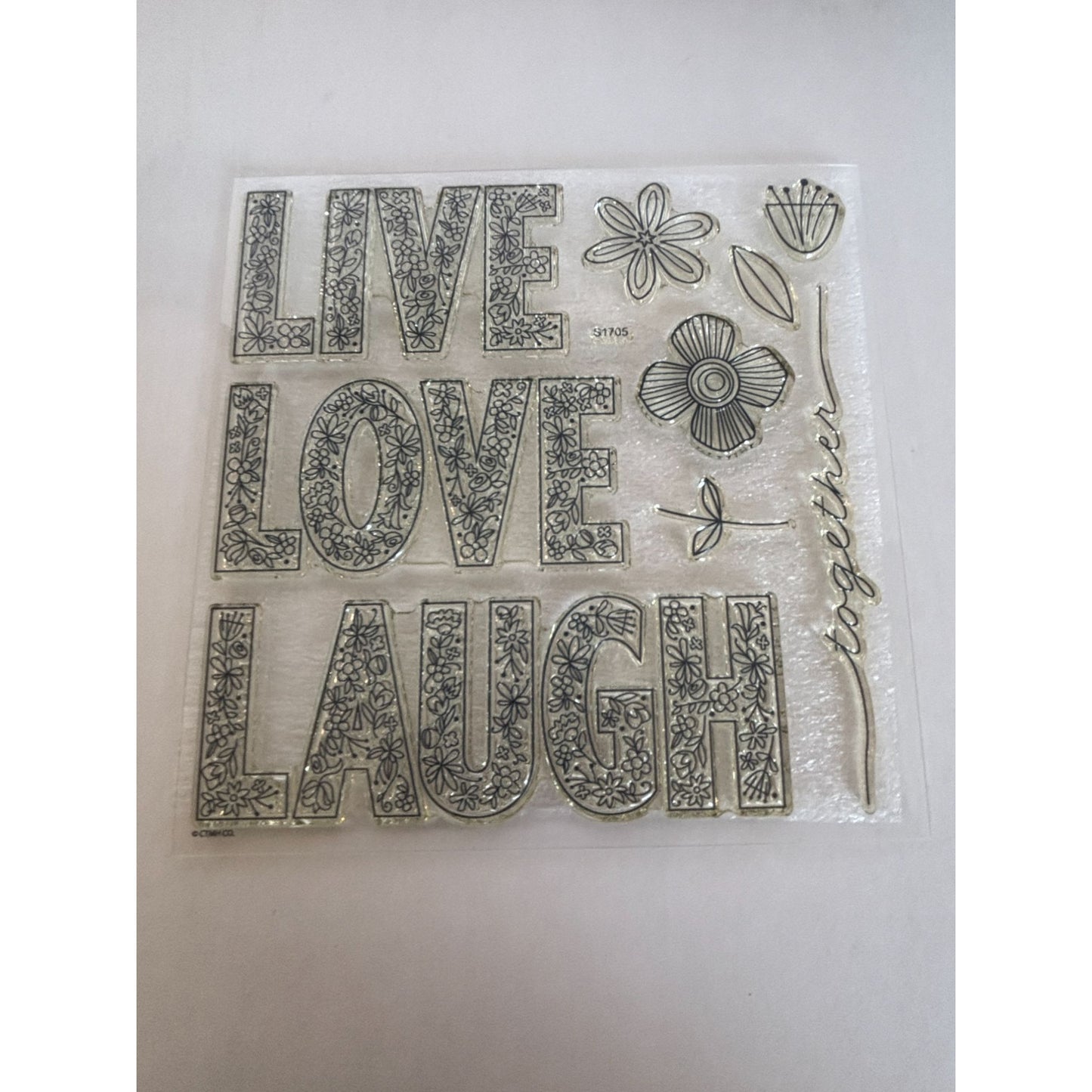 CTMH Acrylic Stamps Set Live Love Laugh Together My Acrylix Stamp of the Month