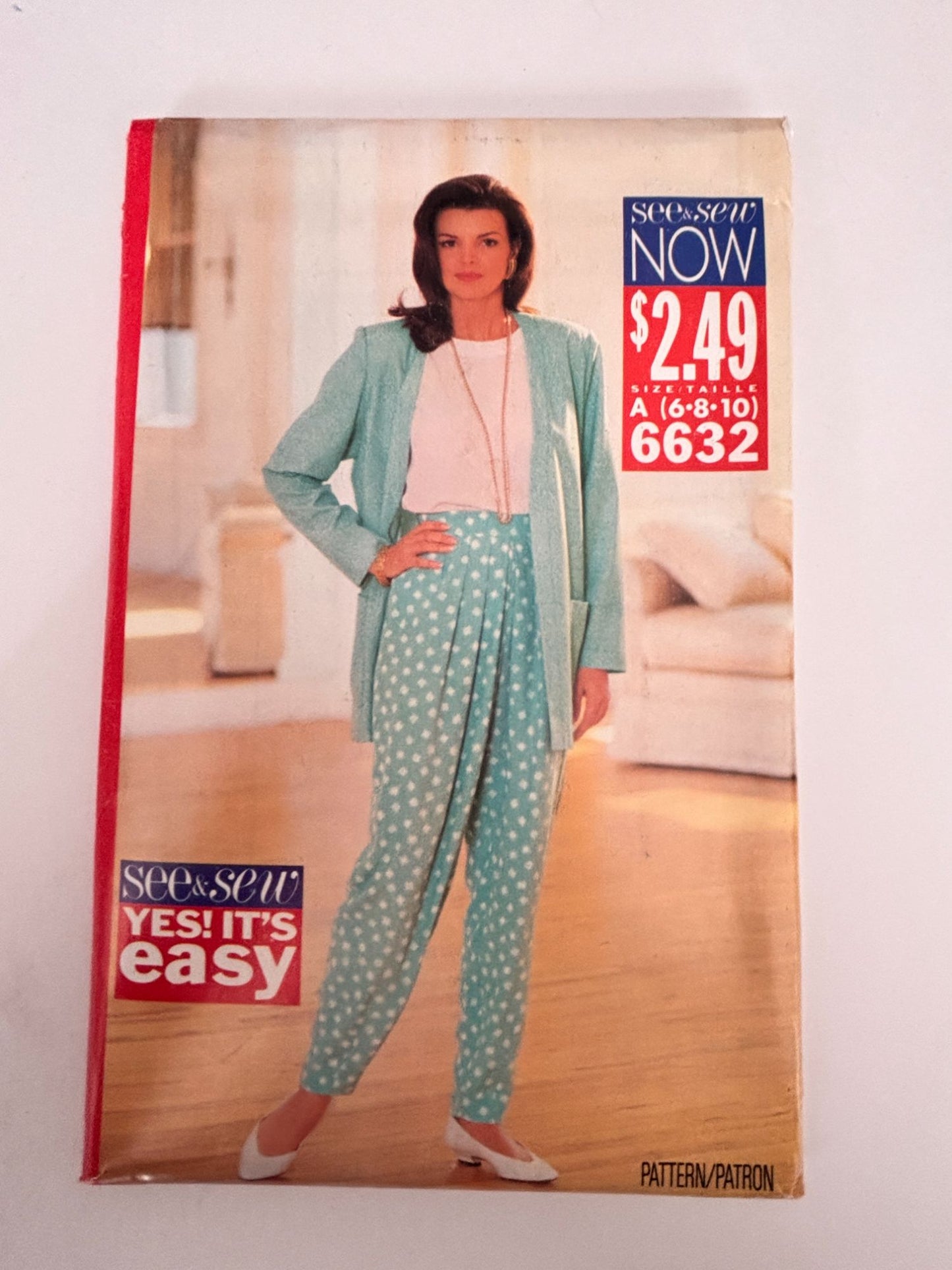 Butterick Sewing Pattern 6632 Jacket Top Pants Work Outfit Uncut