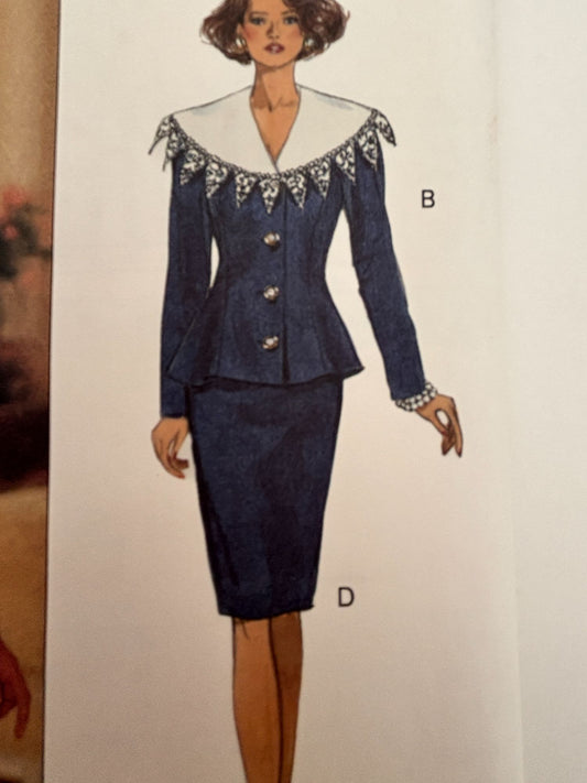 Butterick Sewing Pattern 6573 Easy Top Skirt Outfit Suit 12 14 16 1990s Easy UC