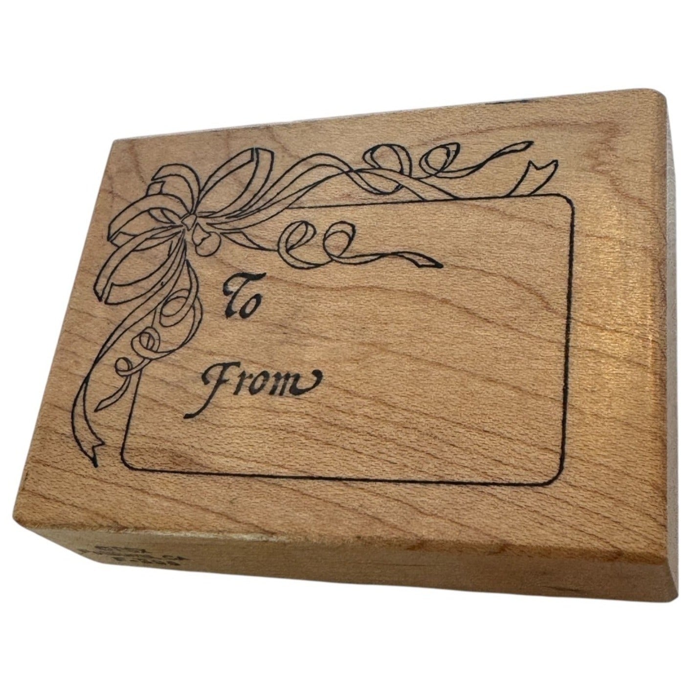 PSX Rubber Stamp To From Gift Tag Cardmaking Christmas Bow Holidays Present F395