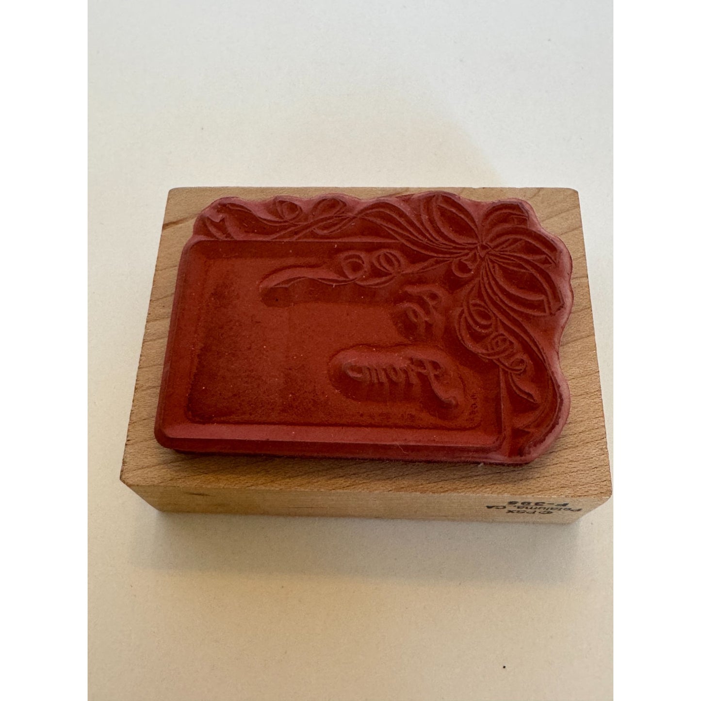 PSX Rubber Stamp To From Gift Tag Cardmaking Christmas Bow Holidays Present F395