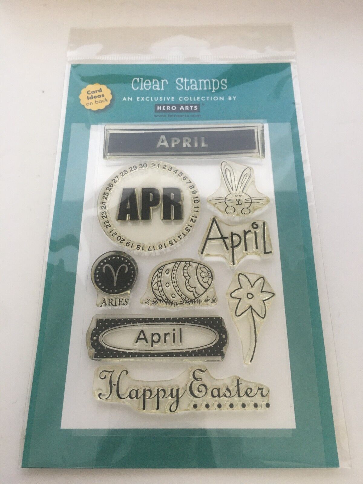 Hero Arts Clear Stamp Set Easter Bunny Egg Month of April Calendar Card Making Craft