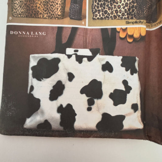 Simplicity Craft Sewing Pattern 9389 Donna Lang Bag Purse Fur Accessories Uncut
