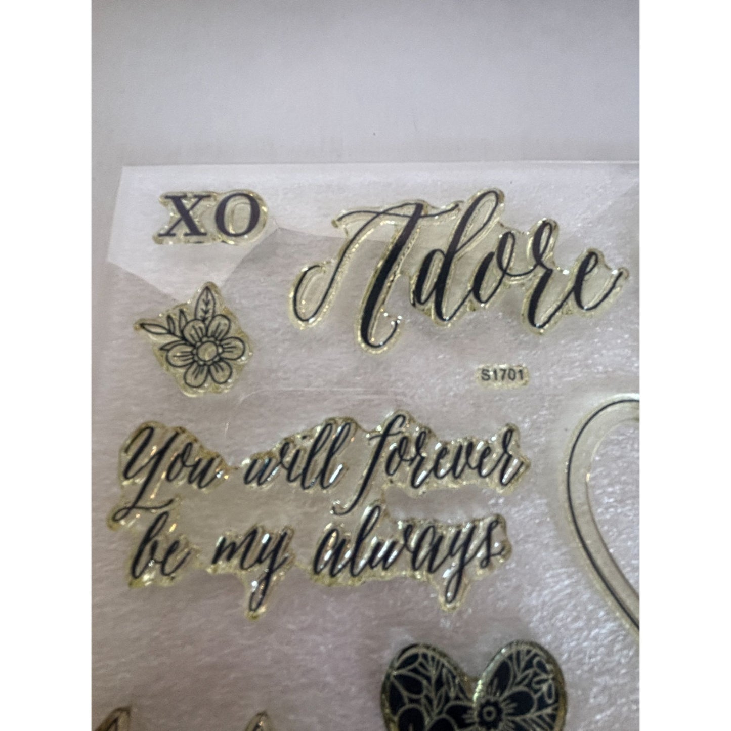 CTMH Acrylic Stamp Set Adore You I Love You Anniversary Card Making Words S1701
