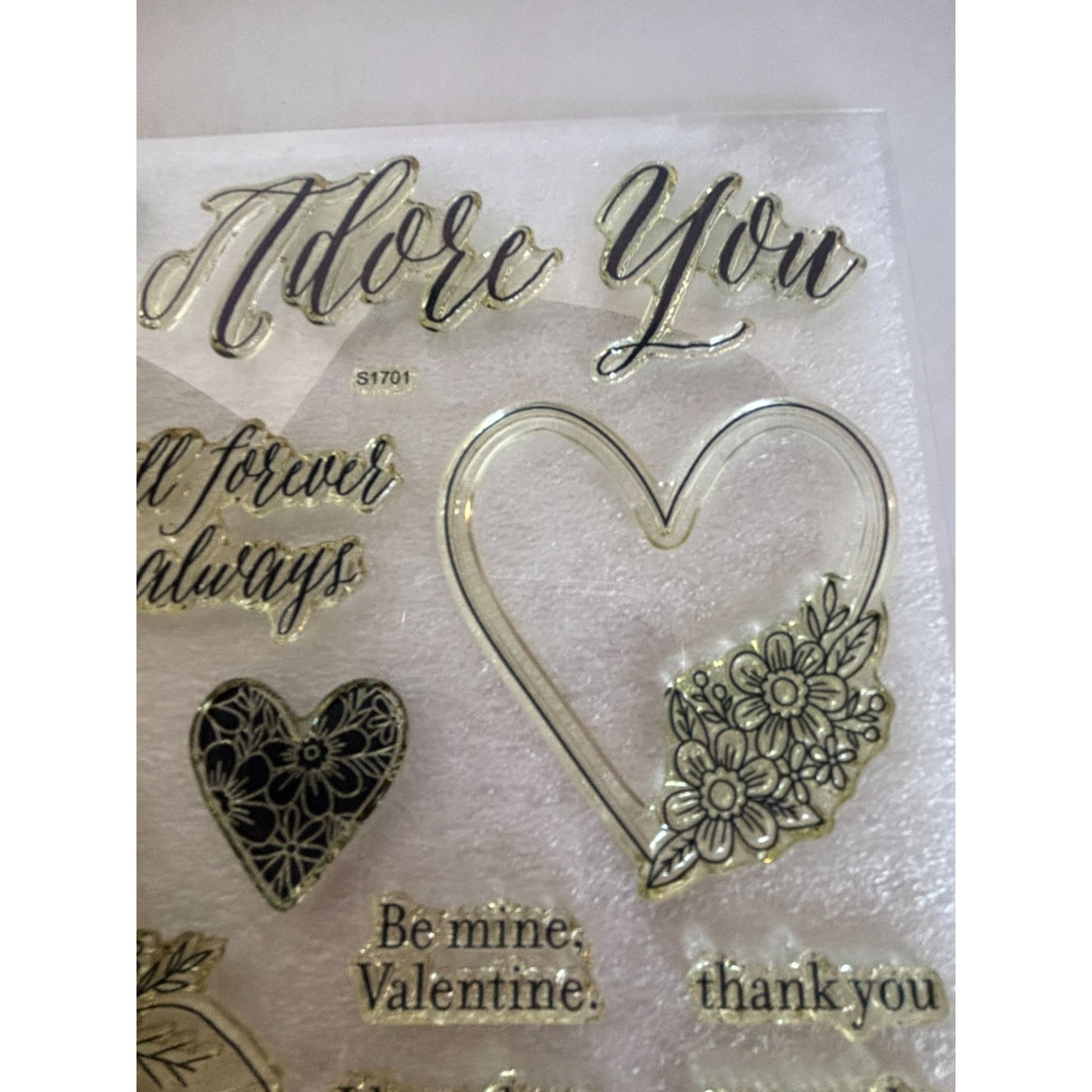 CTMH Acrylic Stamp Set Adore You I Love You Anniversary Card Making Words S1701