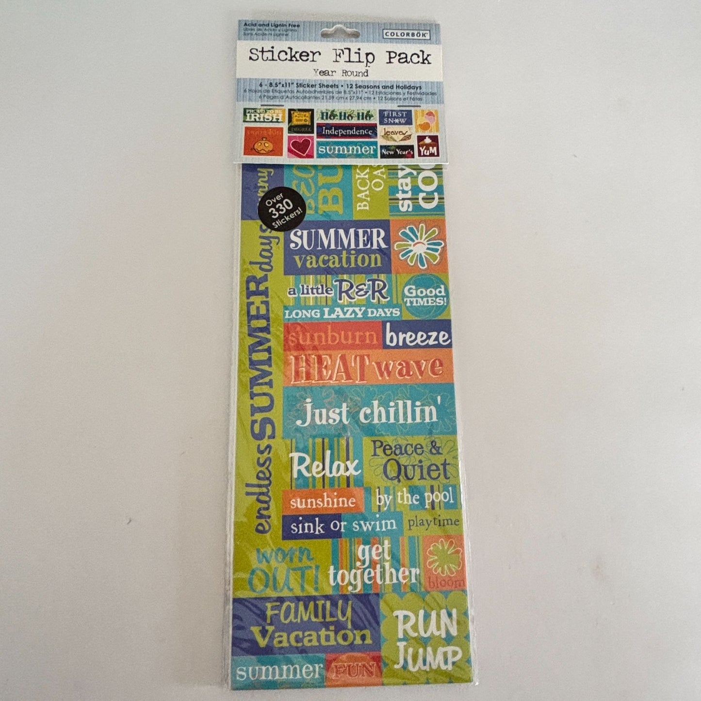 Colorbok Sticker Flip Pack Year Round 330 Stickers Seasonal Set Fourth of July