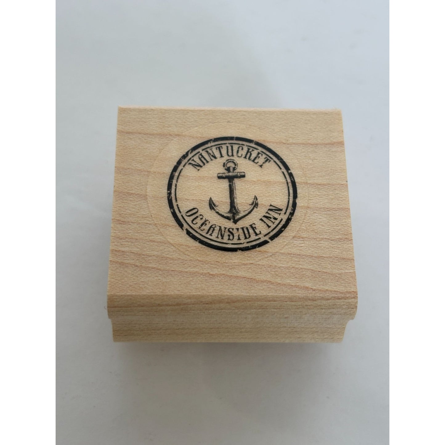 Stampin Up Wood Rubber Stamp Nantucket Oceanside Inn Anchor Circle Nautical Sea