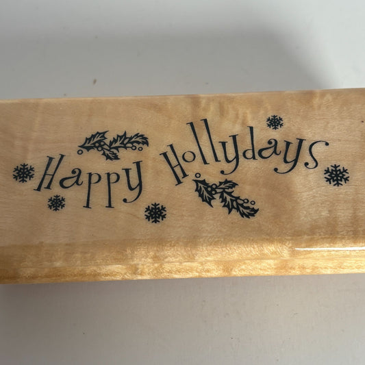 Anitas Rubber Stamp Happy Hollydays Holidays Pun Christmas Card Making Sentiment