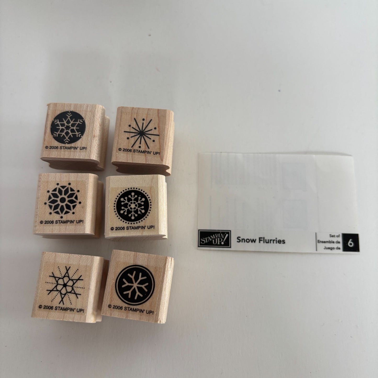 Stampin Up Rubber Stamps Snow Flurries Set of 6 Snowflakes Small Christmas Craft