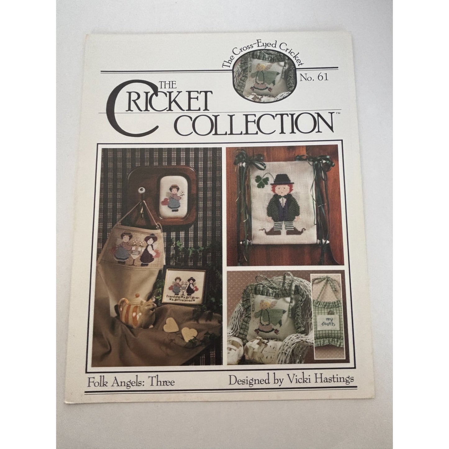 The Cricket Collection Cross Stitch Folk Angels Leprechaun Tooth Fairy Pillow