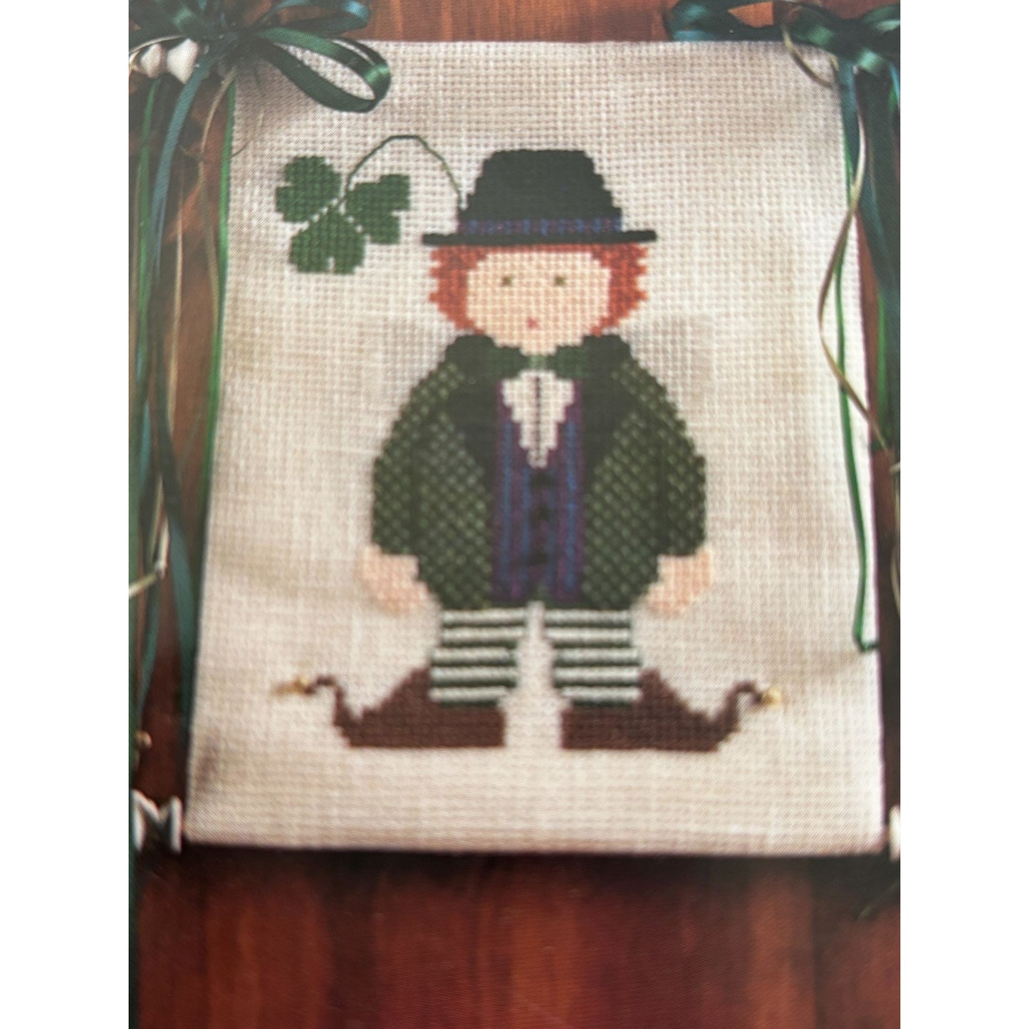 The Cricket Collection Cross Stitch Folk Angels Leprechaun Tooth Fairy Pillow