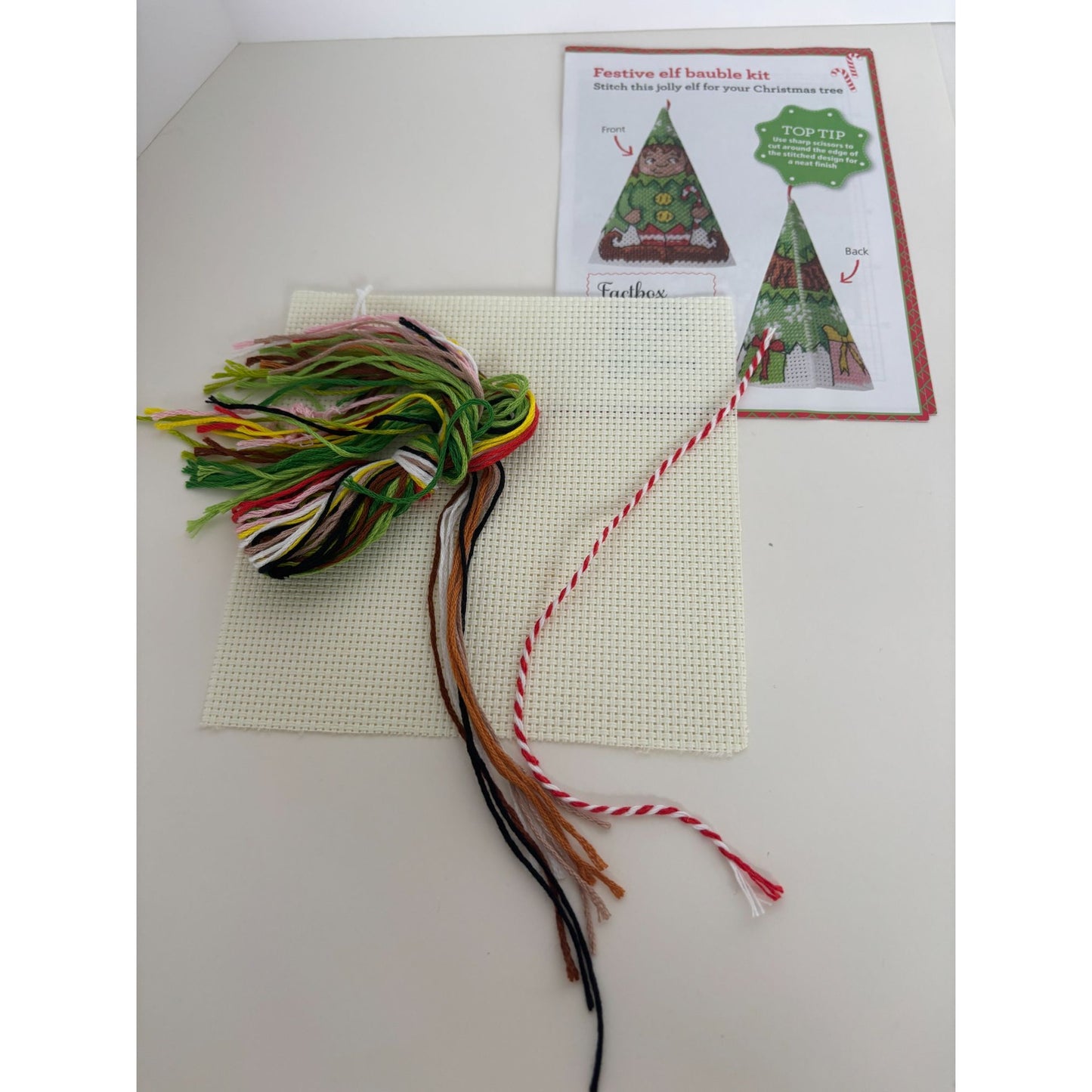 The World Of Cross Stitching Kit Festive Elf Bauble 3D Christmas Decoration