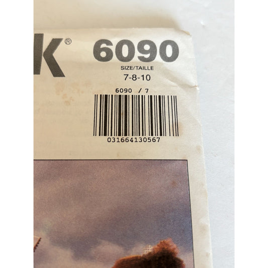 Butterick Sewing Pattern 6090 Girls Dress Sleeveless Spring Summer 7 8 10 Uncut