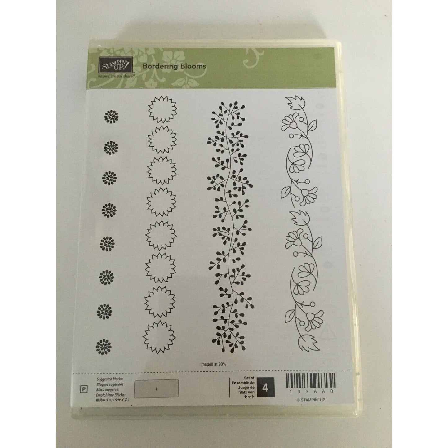 Stampin Up Bordering Blooms Photopolymer Clear Stamps Spring Summer Card Making