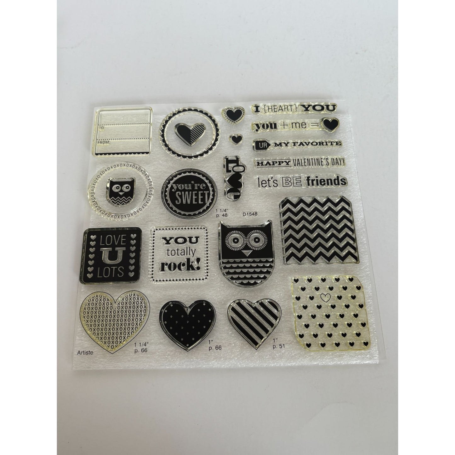 CTMH My Acrylix Acrylic Stamp Set Whoo's Your Valentine Owls Love UR My Favorite