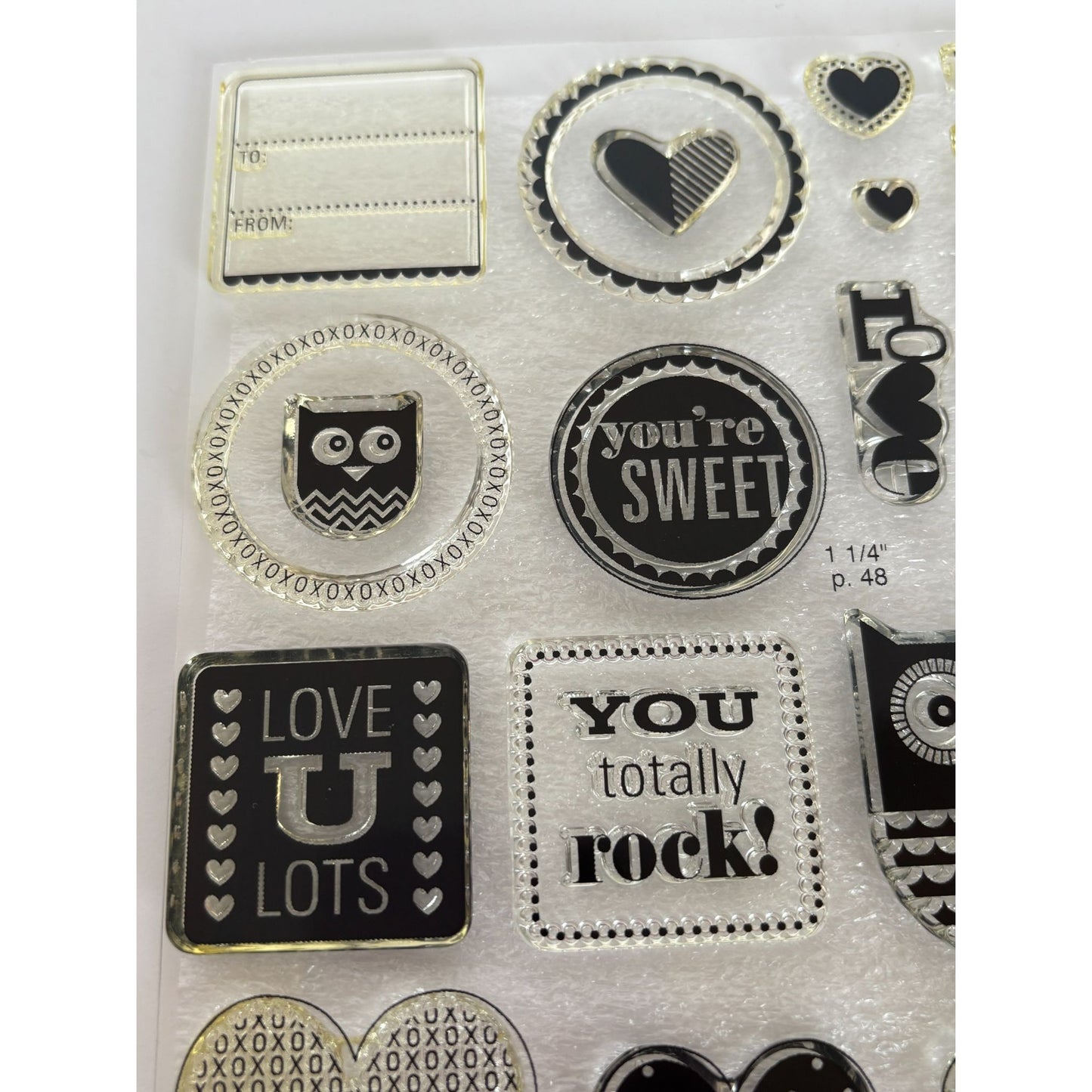 CTMH My Acrylix Acrylic Stamp Set Whoo's Your Valentine Owls Love UR My Favorite