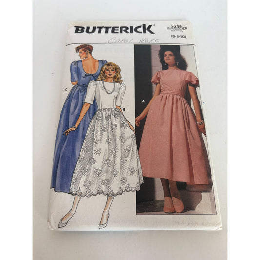 Butterick Sewing Pattern 3235 Bridesmaid Dress Formal 1980s Sizes 6 8 10 Uncut