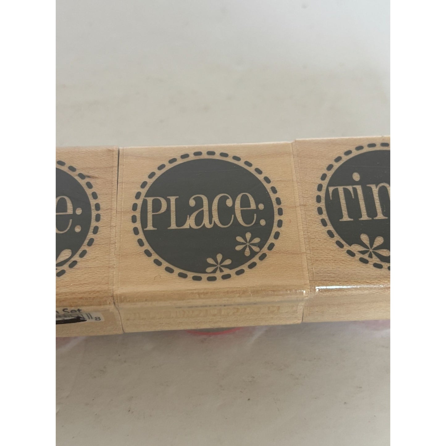Hampton Art Rubber Stamp Set Invitation Date Place Time Circles