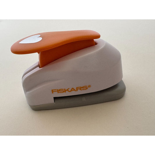 Fiskars Lever Paper Punch Small Heart 1/2 inch Valentines Day Paper Crafting