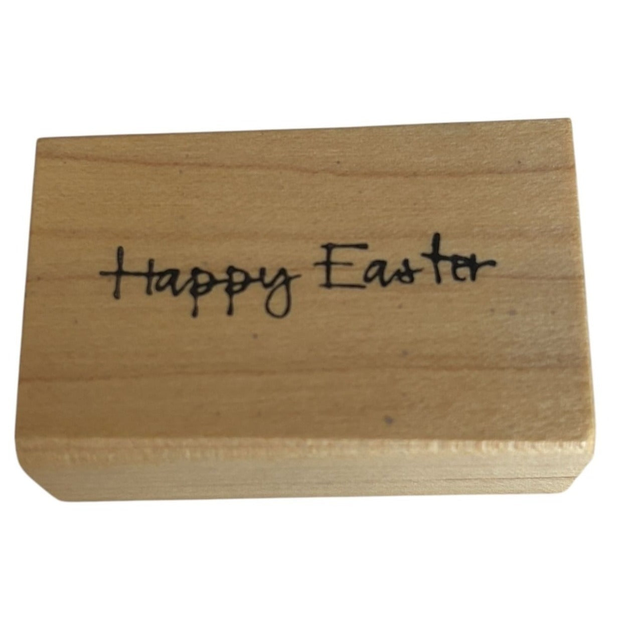 Bear Creek Rubber Stamp Happy Easter Card Making Words Small Spring Wood Mounted