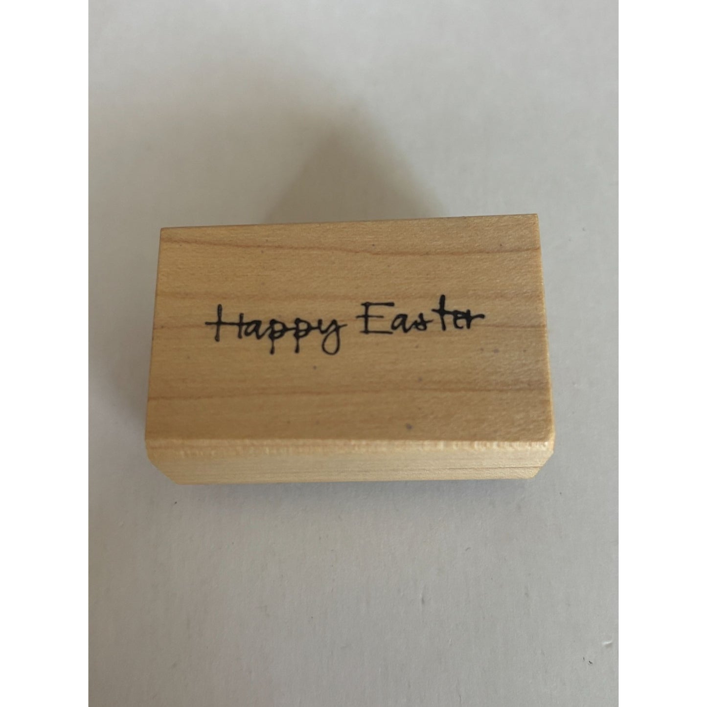 Bear Creek Rubber Stamp Happy Easter Card Making Words Small Spring Wood Mounted