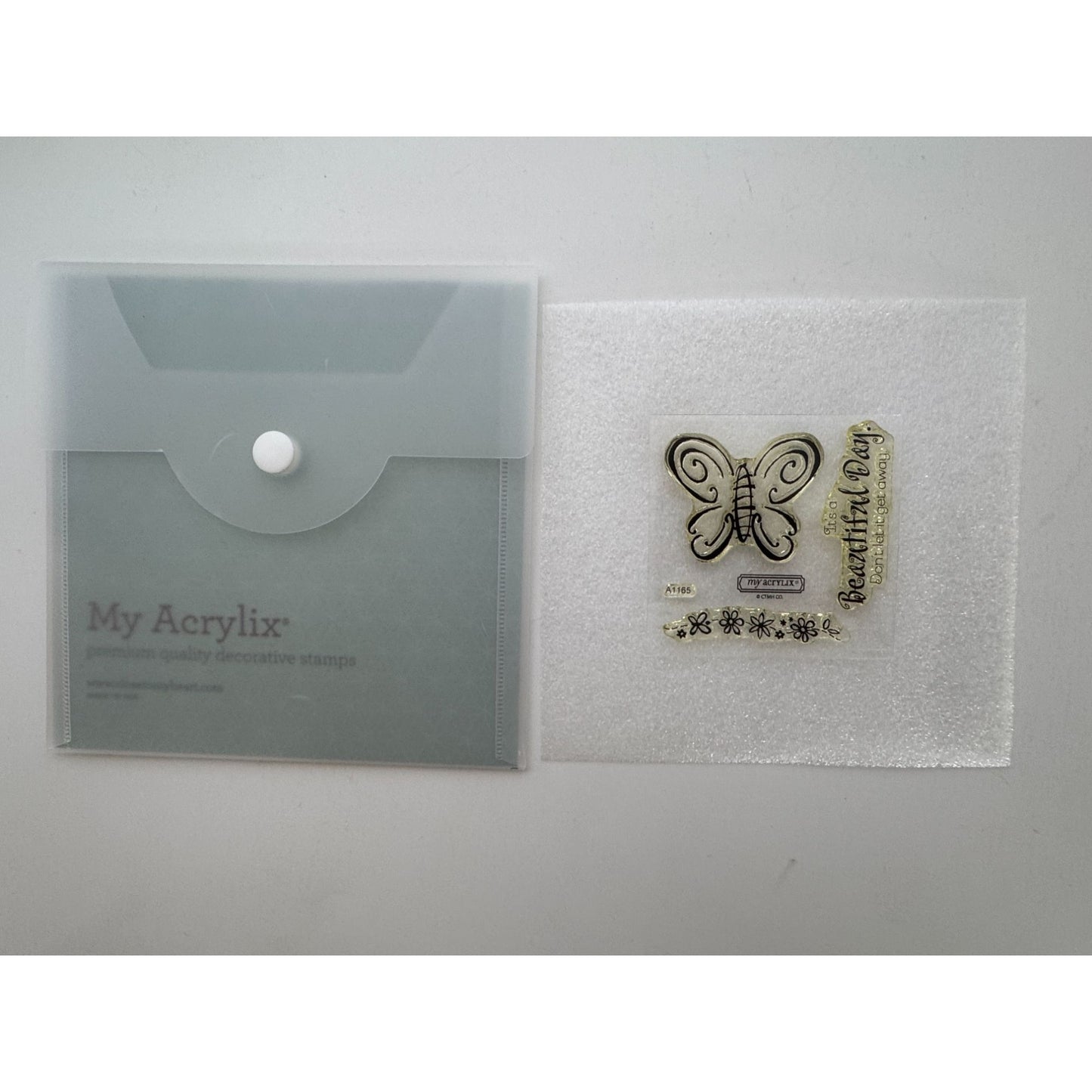 CTMH My Acrylix Acrylic Stamp Set A1165 Capture The Day Everyday Life Butterfly