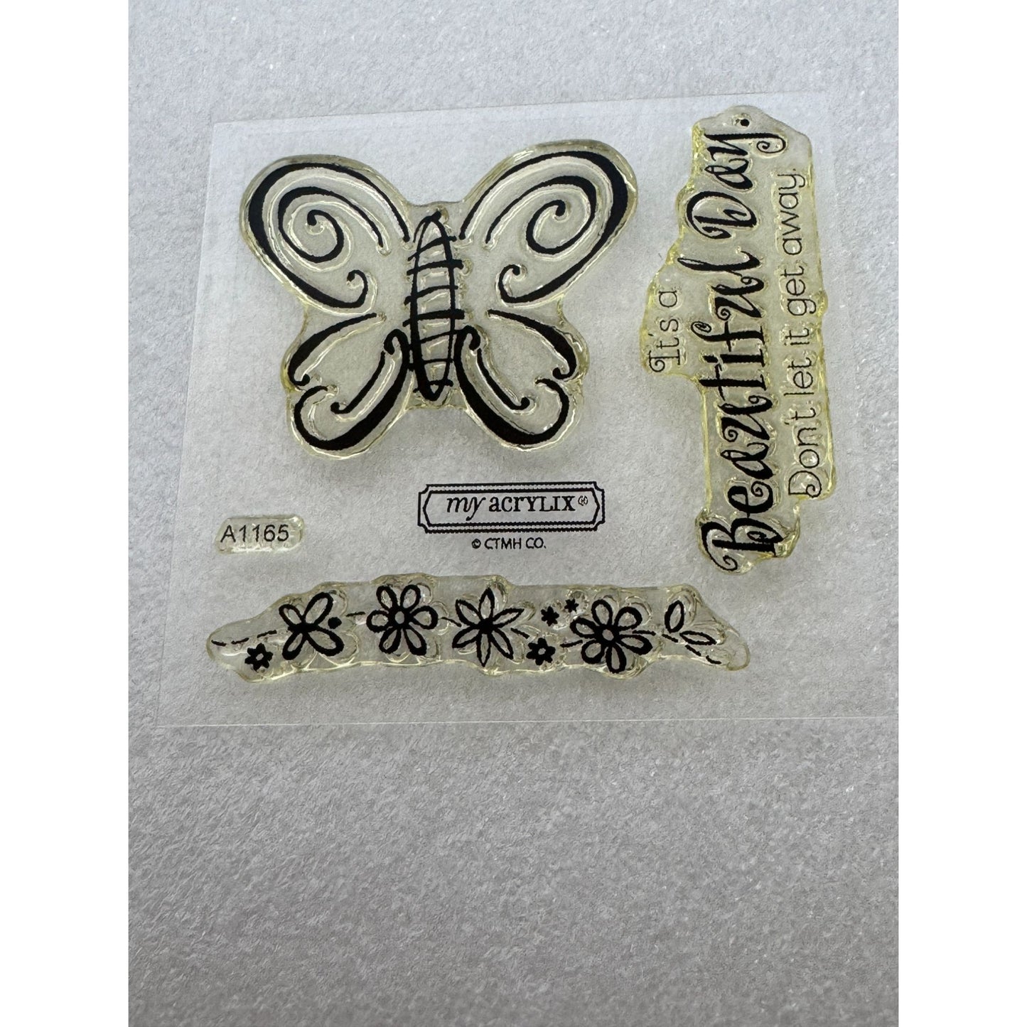 CTMH My Acrylix Acrylic Stamp Set A1165 Capture The Day Everyday Life Butterfly