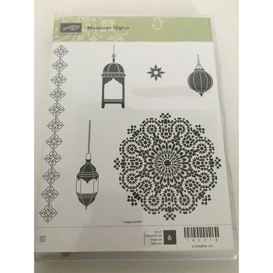 Stampin Up Moroccan Nights Rubber Stamps Turkish Lamps Medallion Travel Party
