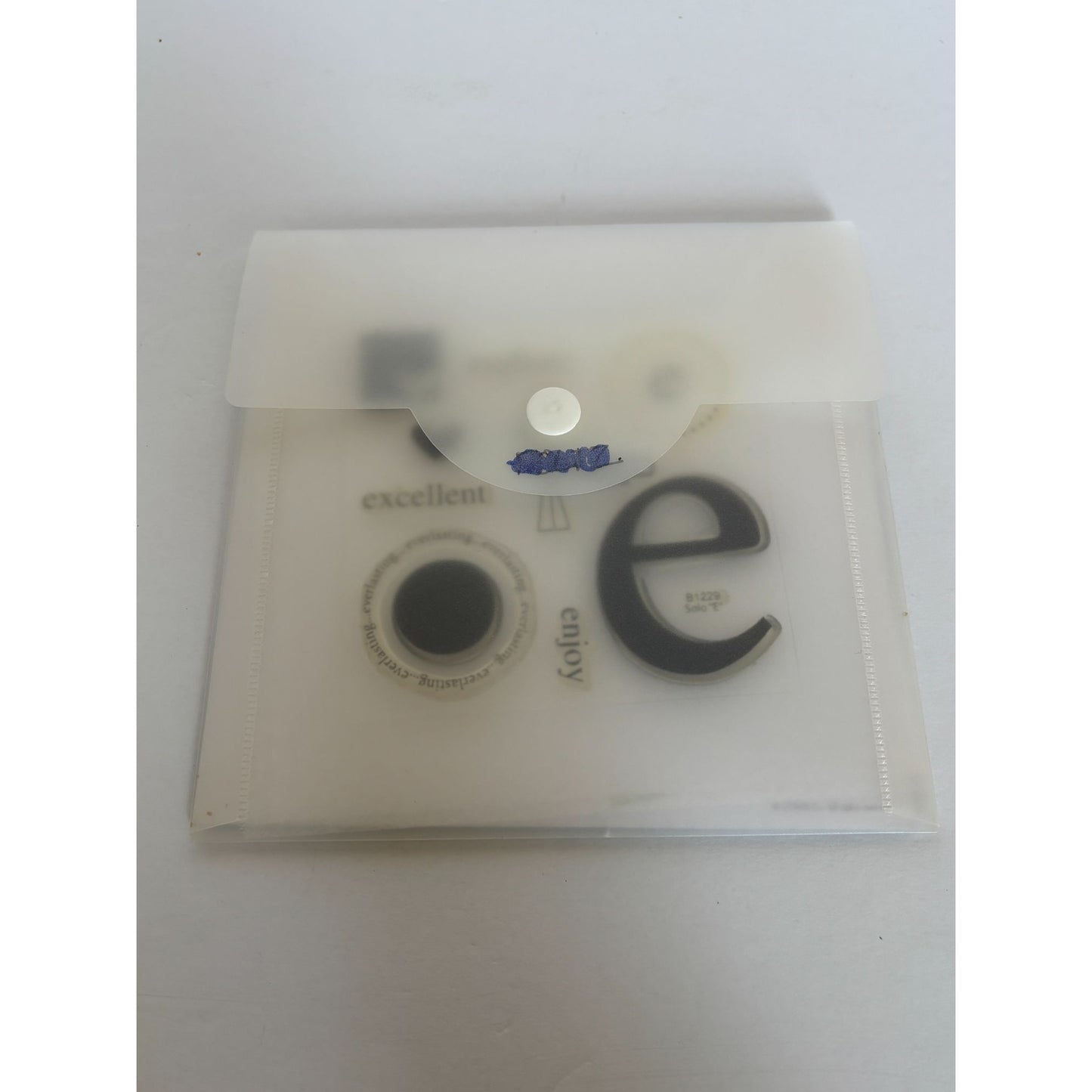 CTMH Clear Stamp Set My Acrylix Solo E Letter Monogram Excellent Explore Enjoy