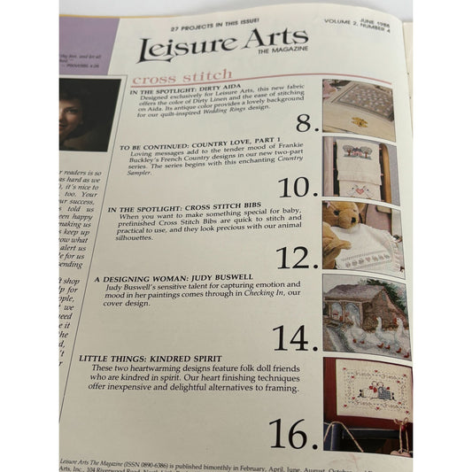 Leisure Arts Magazine June 1988 Goose Sheep Animals Cross Stitch Craft Knitting