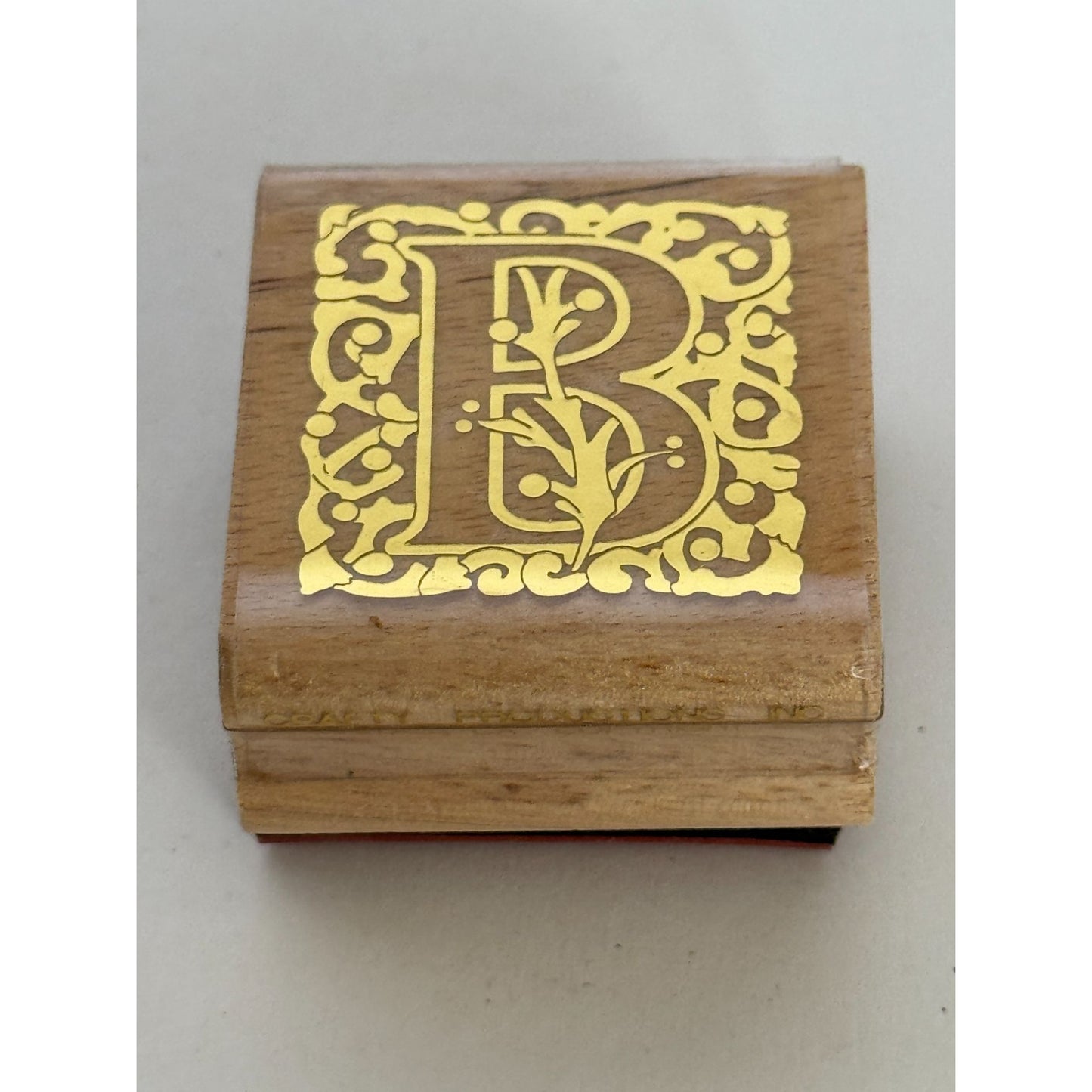 Crafty Rubber Stamp Letter B Monogram Initial Card Making Paper Crafting Square