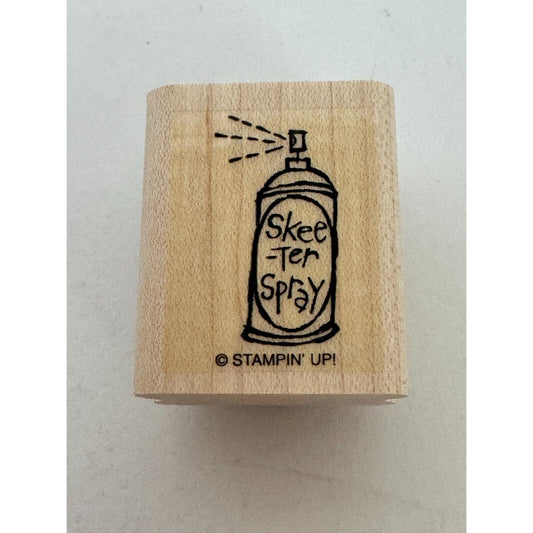 Stampin Up Rubber Stamp Skeeter Spray Mosquito Nature Outdoors Fun Humor Camping