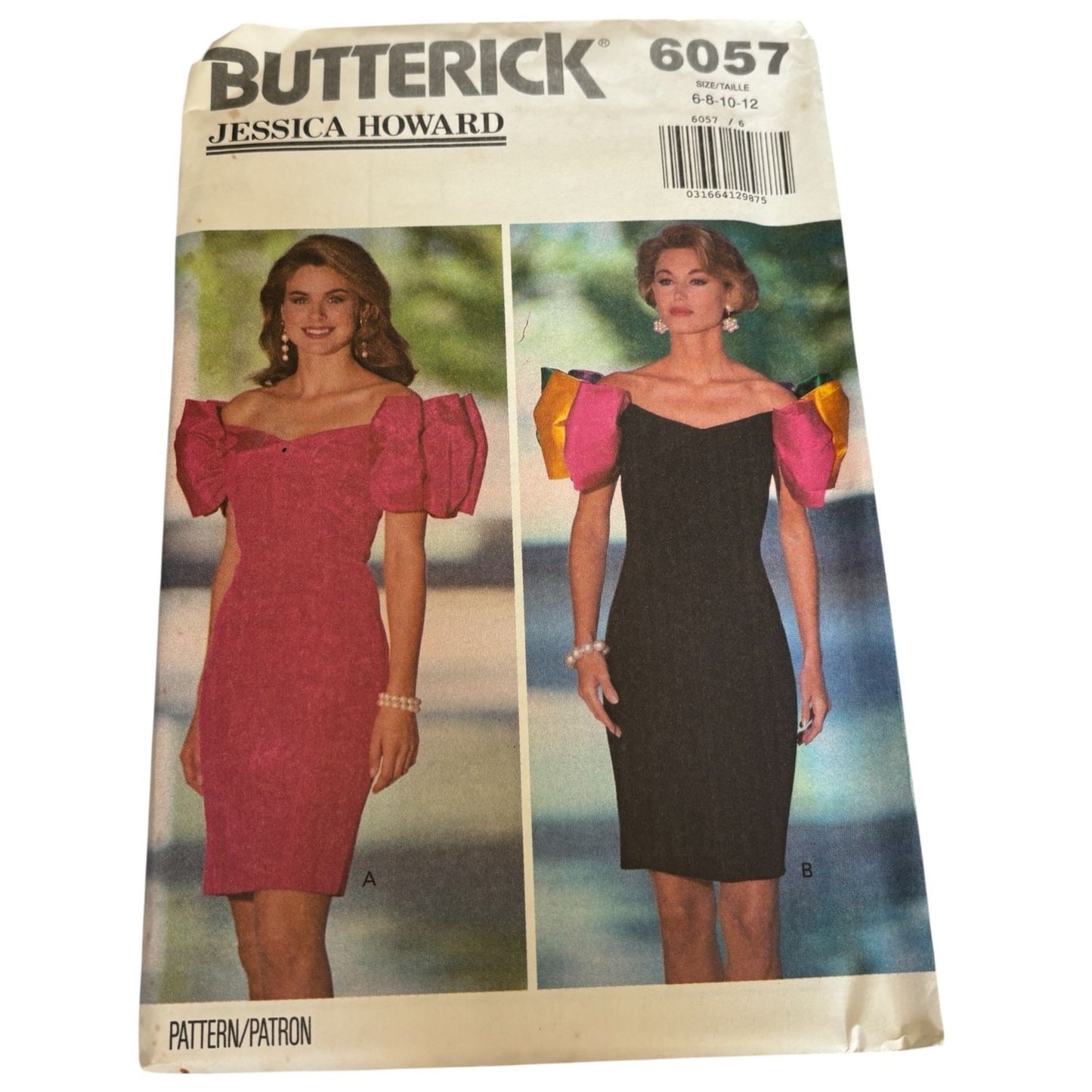 Butterick Sewing Pattern 6057 Cocktail Dress Prom Off Shoulder Tapered 6 8 10 12