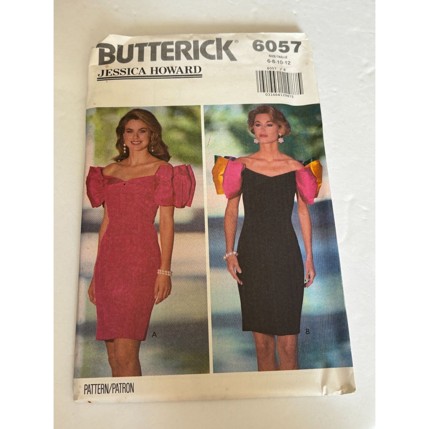 Butterick Sewing Pattern 6057 Cocktail Dress Prom Off Shoulder Tapered 6 8 10 12