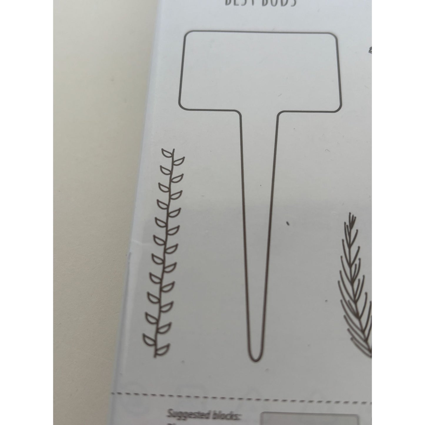 Stampin Up From The Garden Photopolymer Stamps Set Plant Markers Best Buds Pun
