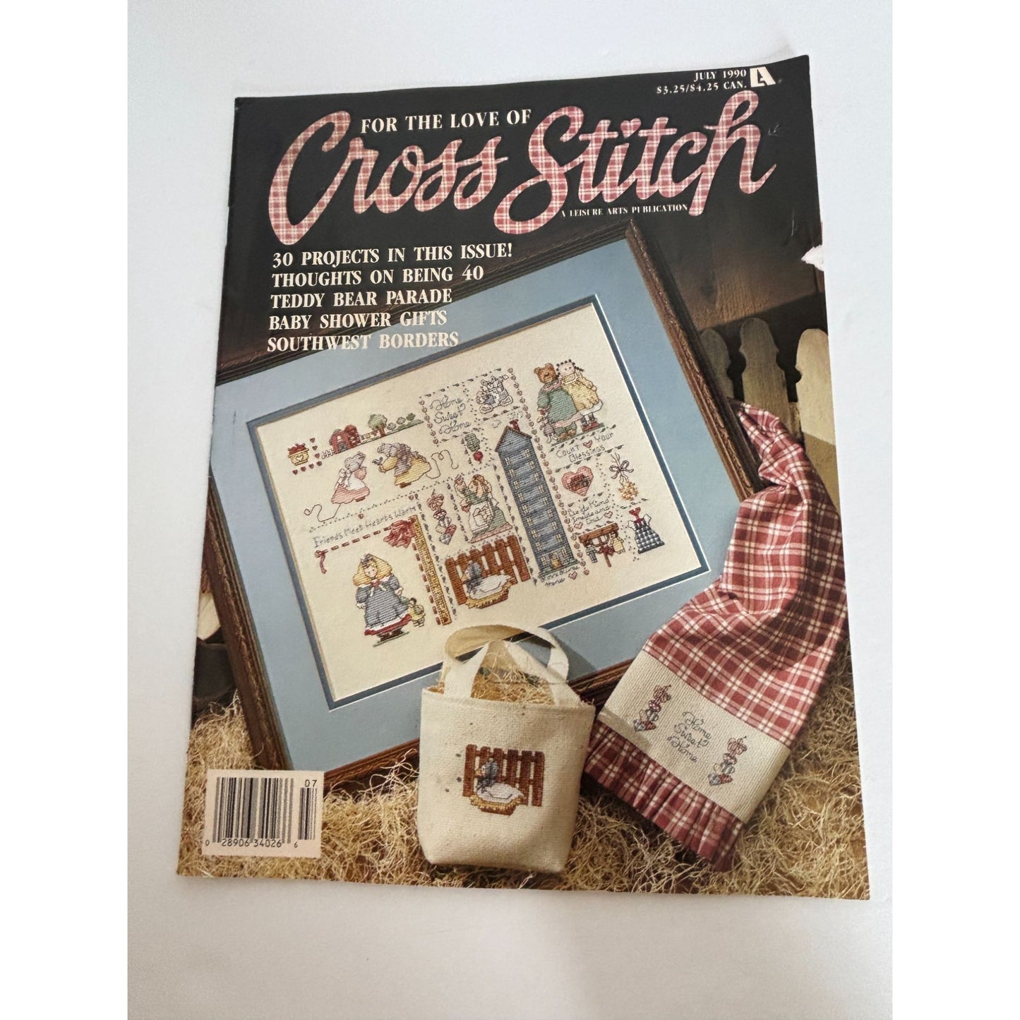 For The Love Of Cross Stitch Magazine July 1990 Patterns Cat Southwest Borders
