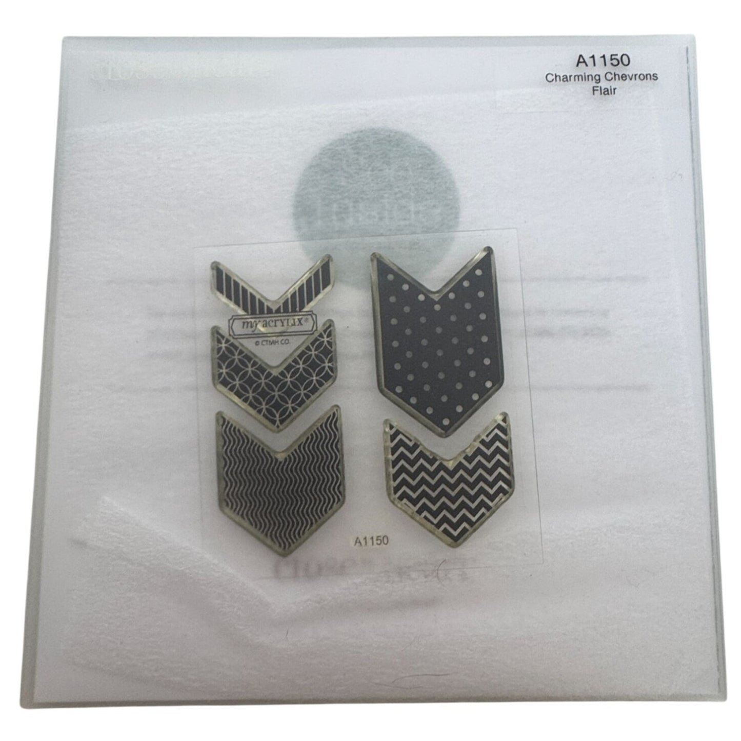 CTMH My Acrylix Acrylic Stamp Set Charming Chevrons Flair A1150 Shapes Polka Dot