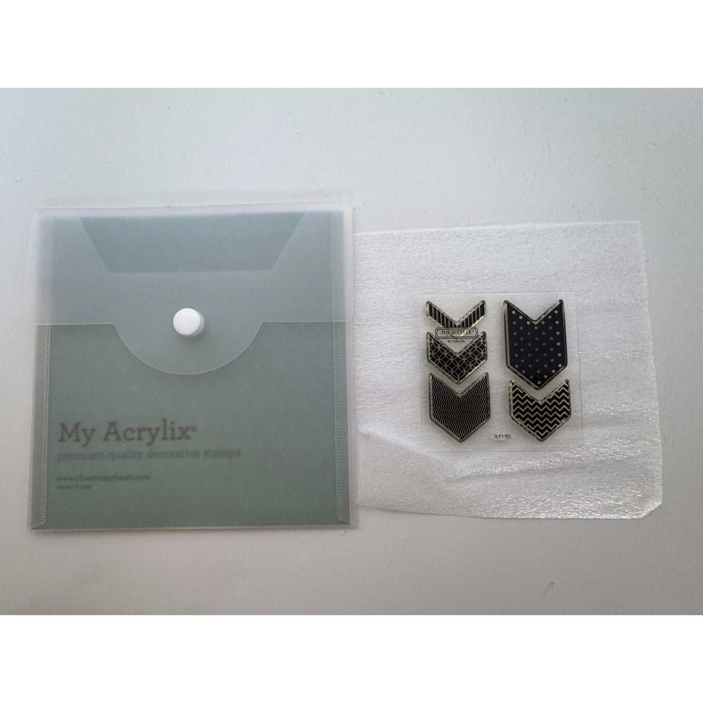 CTMH My Acrylix Acrylic Stamp Set Charming Chevrons Flair A1150 Shapes Polka Dot