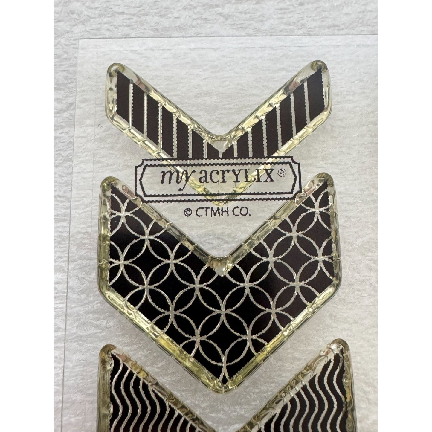 CTMH My Acrylix Acrylic Stamp Set Charming Chevrons Flair A1150 Shapes Polka Dot