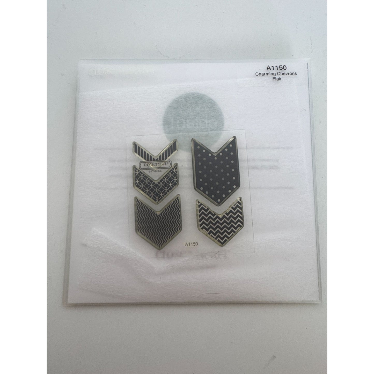 CTMH My Acrylix Acrylic Stamp Set Charming Chevrons Flair A1150 Shapes Polka Dot