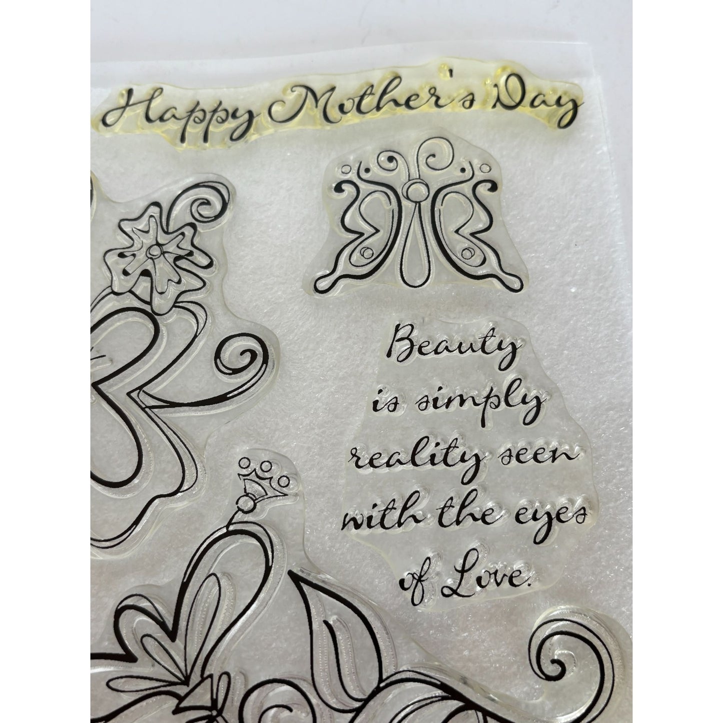 CTMH My Acrylix Acrylic Stamp Set Simple Beauty Happy Mothers Day Butterfly