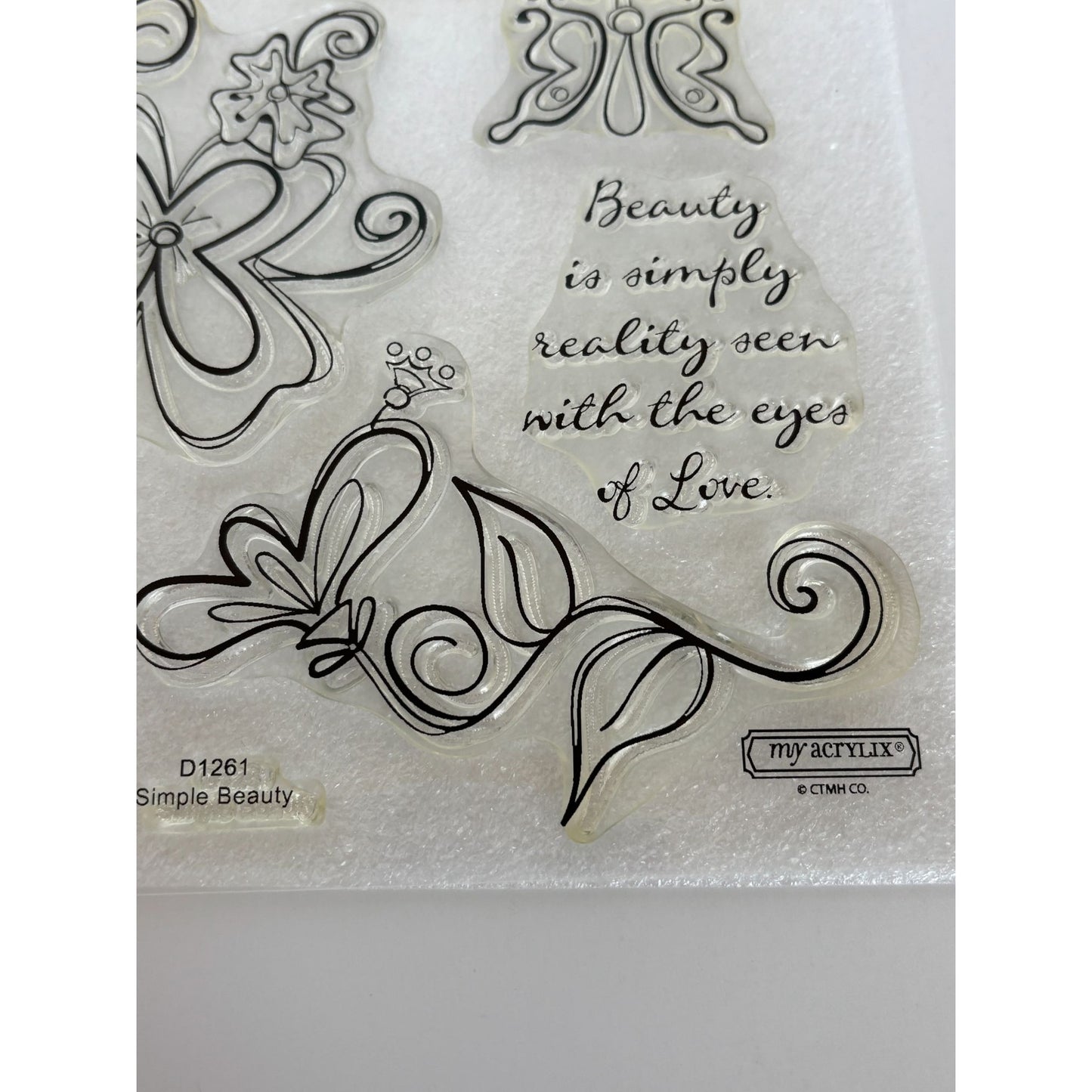 CTMH My Acrylix Acrylic Stamp Set Simple Beauty Happy Mothers Day Butterfly