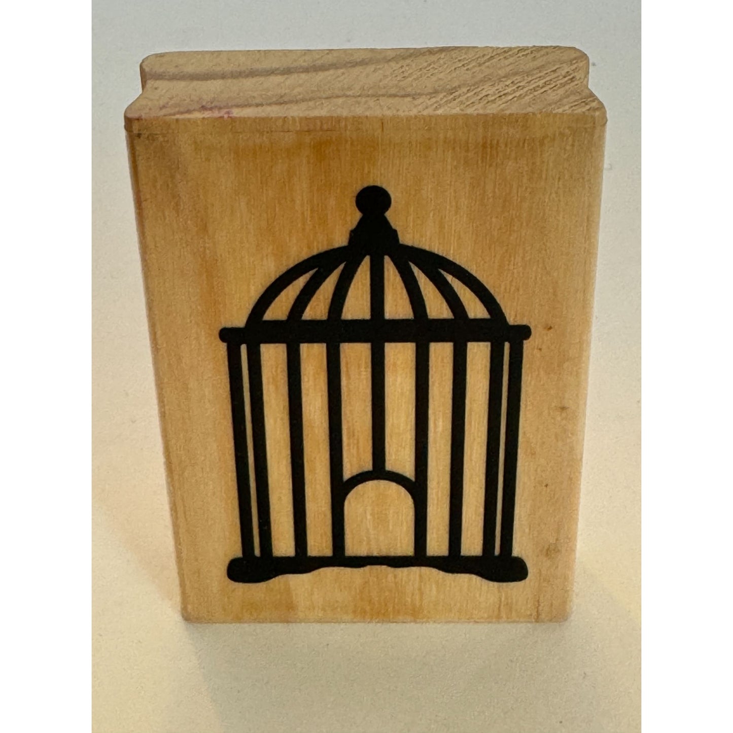 Birdcage Design Wood Mounted Rubber Stamp Birdcage Card Making Crafting