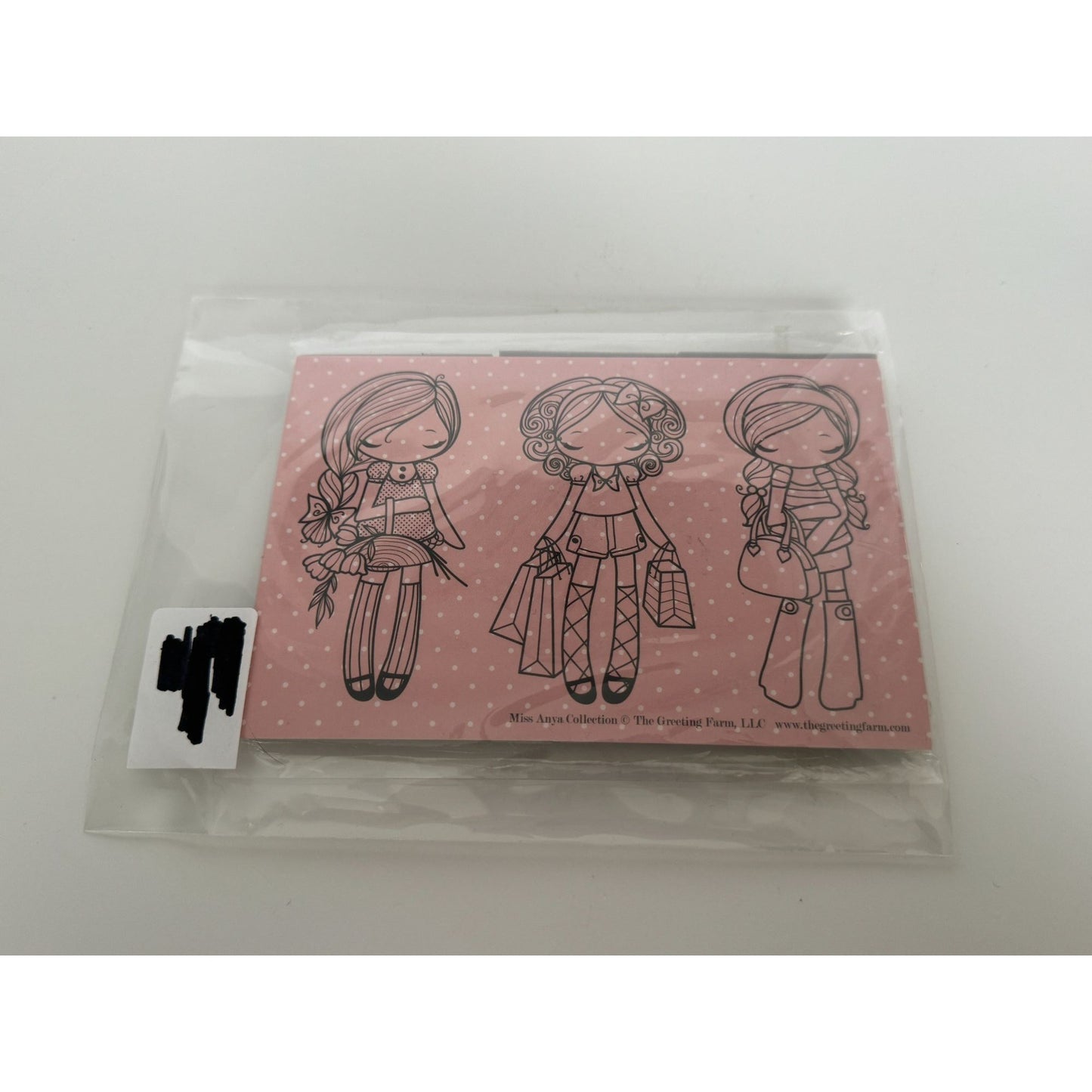 The Greeting Farm Rubber Stamp Set Miss Anya Collection Shopping bags Girl Purse