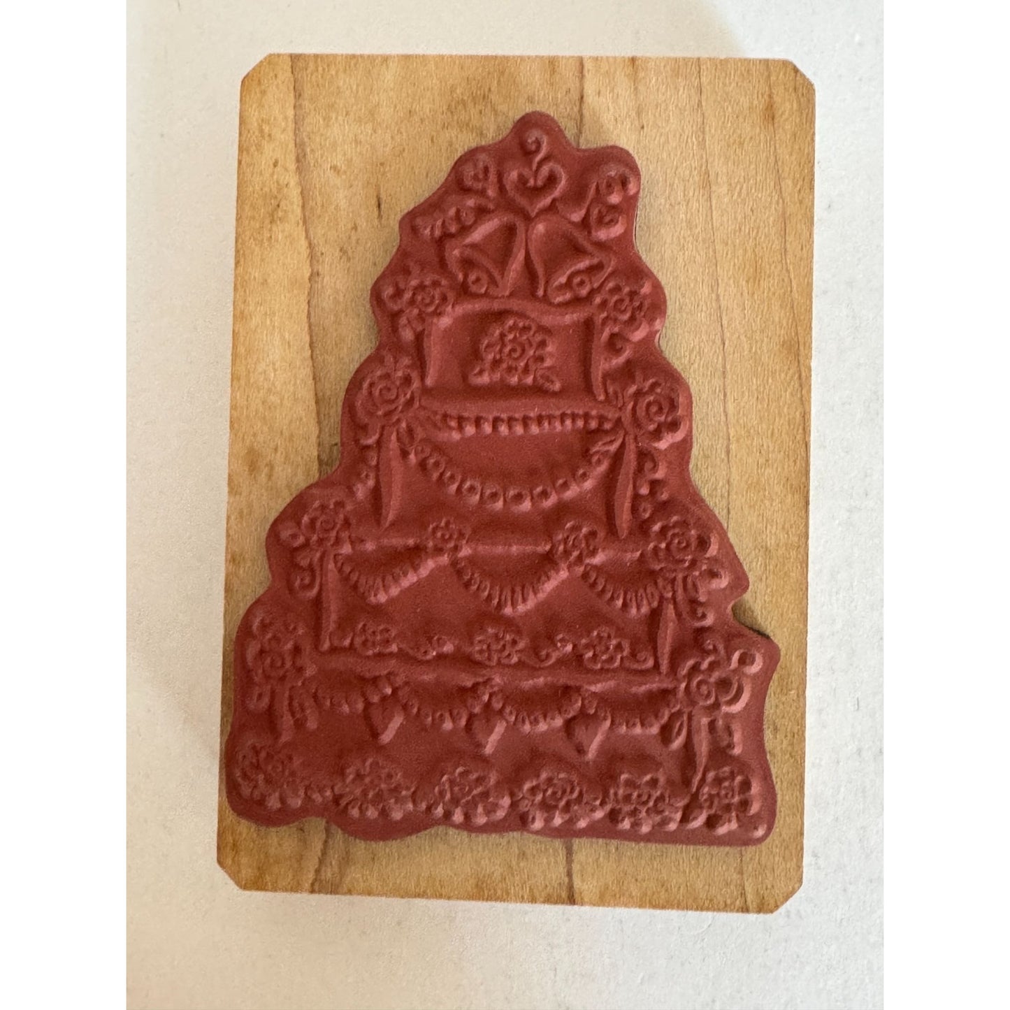 Inkadinkado Tiered Floral Wedding Cake Rubber Stamp Galerie Vernissage Celebrate