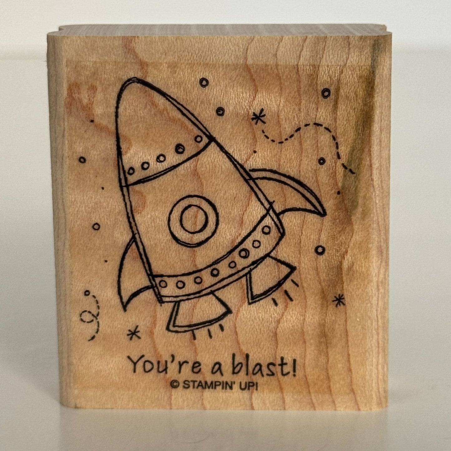 Stampin Up Rubber Stamp You are a Blast Rocket Ship Outer Space Card Making Word