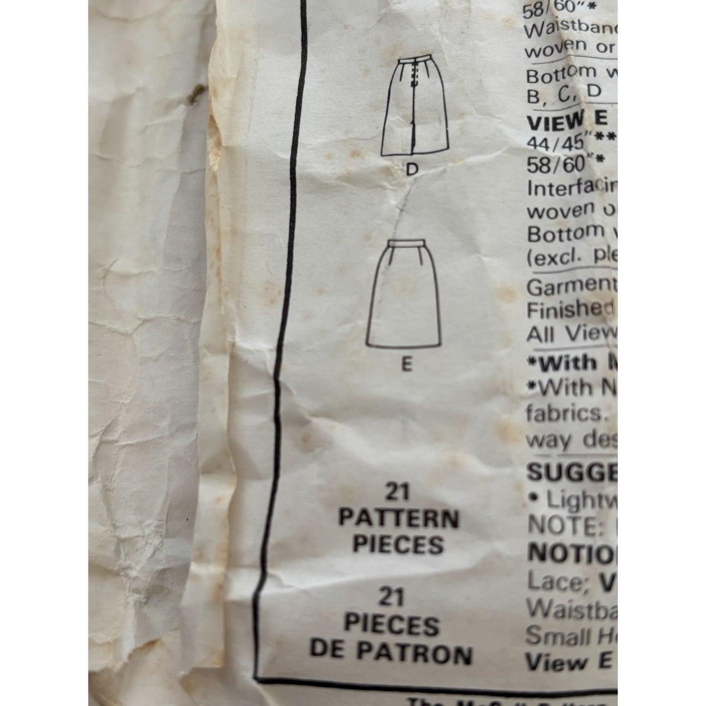 McCalls Sewing Pattern 2230 Skirts Size 12 Classic Design Career Work 1980s UC