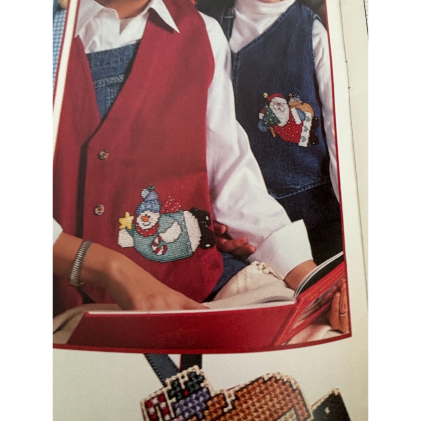 Leisure Arts Cross Stitch Pattern Book Santa and Company Christmas Snowman 3093
